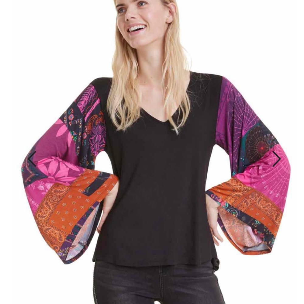 Desigual boho flowy sleeve top